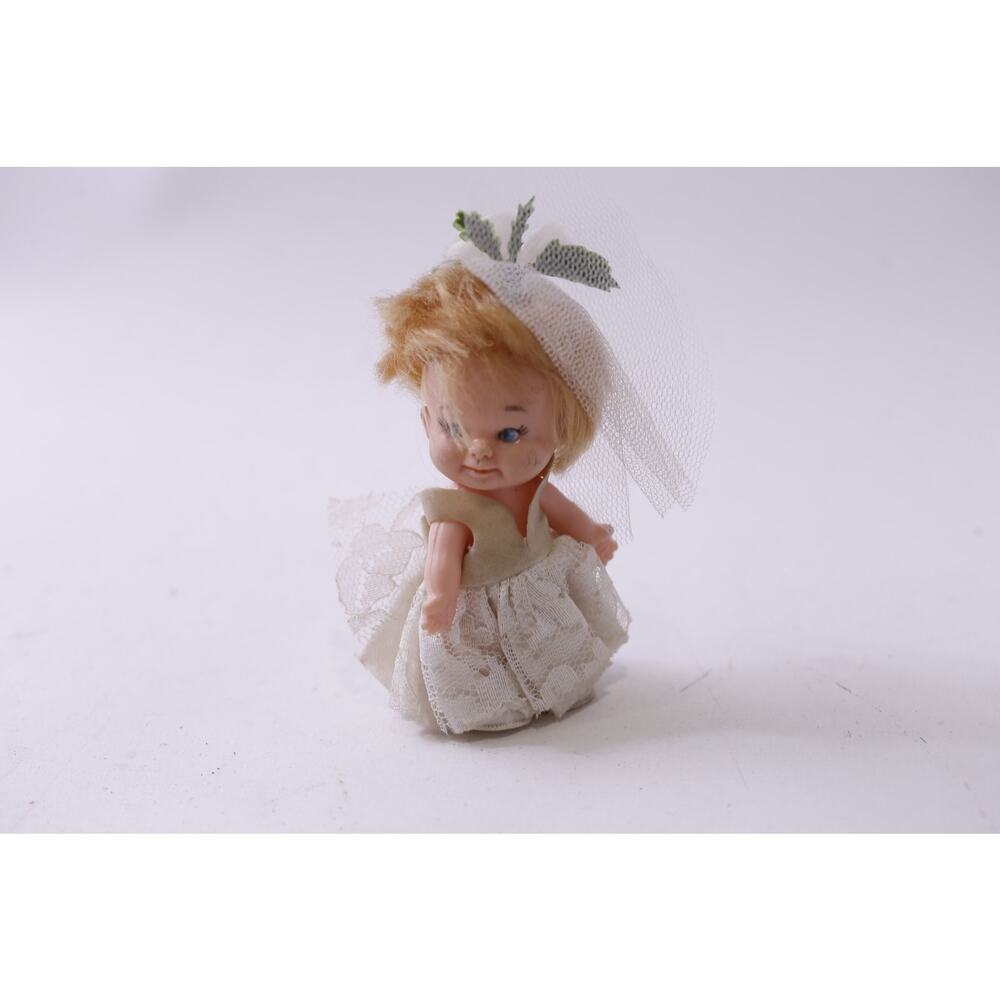 Uneeda, 1960s, Pee Wee, Bride, Small Doll, White Dress, Vintage ~ 250724-WH 1323